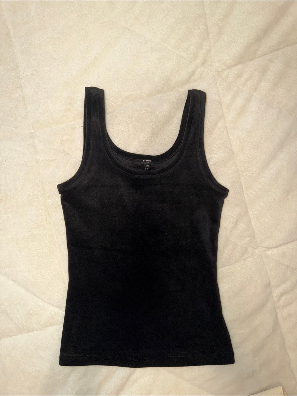 Express Black Scoop Neck Tank Top - Women's Ribbed Fit